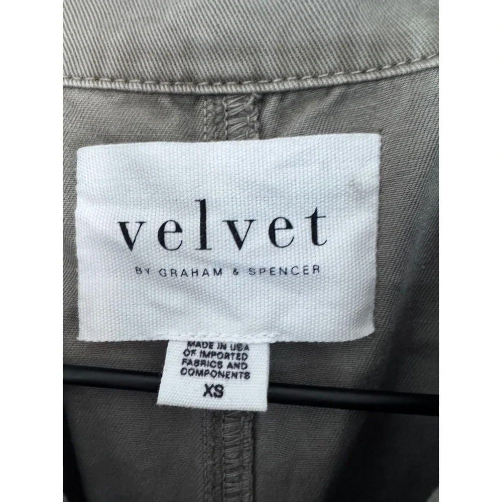 Velvet by Graham & Spencer Elaine Sanded Twill Trench Coat Green XS Duster - Picture 5 of 8